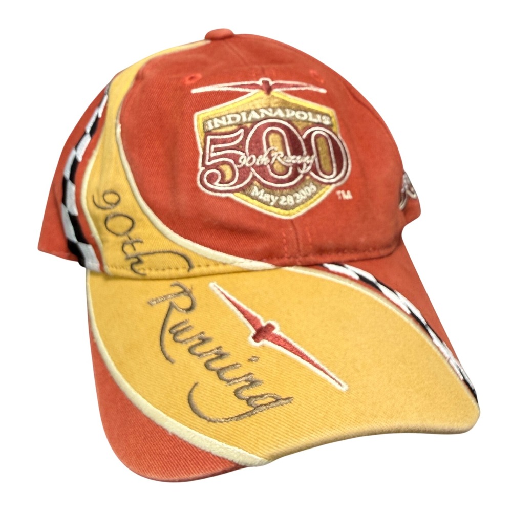 Brickyard Authentics Indianapolis 500 Hat Mens OSFA Orange 90th Running 2006 Cap